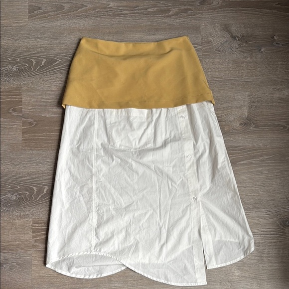 Anthropologie Maeve Layered Shirttail Midi Skirt Small - Picture 2 of 9